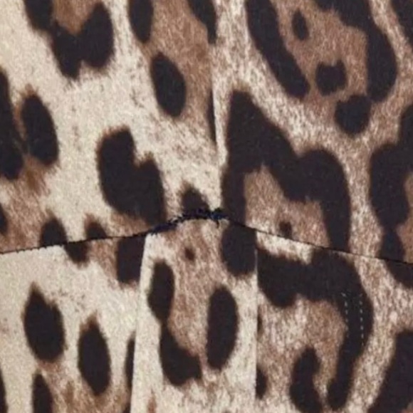 🐆🖤 DOLCE & GABBANA Leopard Elbow Silk Dress 44/8 - Picture 11 of 12